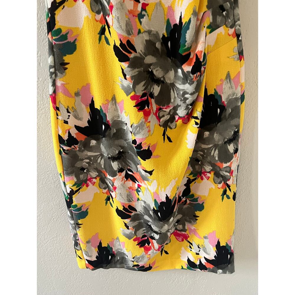 Women's Maggy London Yellow Floral Spring Summer Dress Size US 4 - Picture 6 of 8